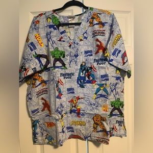 Marvel scrub top